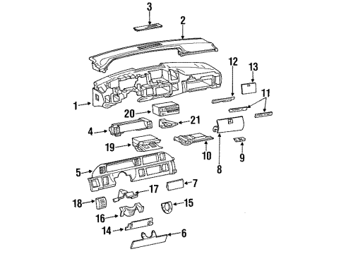 1991 Chevy Caprice Instrument Cluster Diagram for 25088620