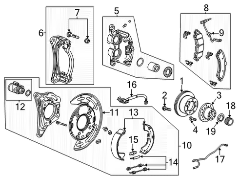2024 GMC Sierra 3500 HD Rear Brakes Diagram