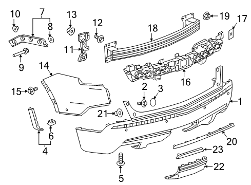 2018 Cadillac XT5 Rear Bumper Diagram 2 - Thumbnail
