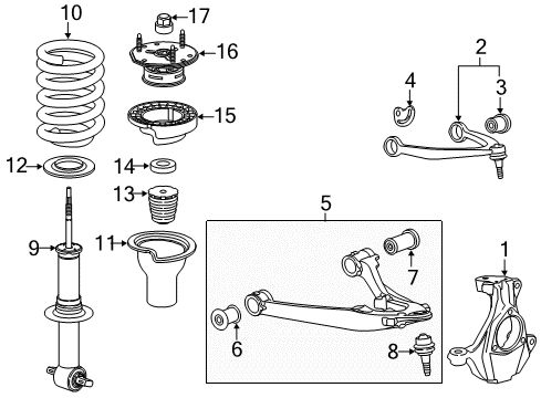2015 Chevy Tahoe Lower Control Arm, Driver Side Diagram for 20869201