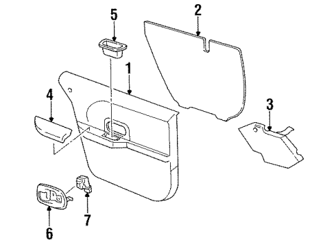 1996 Chevy Lumina Pull Pocket, Red, Driver Side Diagram for 10244355