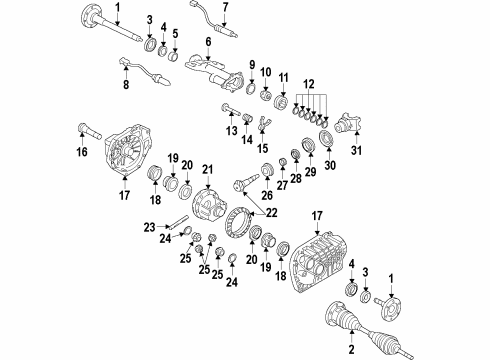2012 Chevy Silverado 1500 Output Shaft, Front Passenger Side Diagram for 22761721