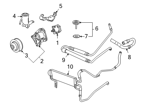 2010 Chevy Corvette Power Steering Pump Diagram for 15857665