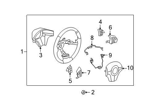 2010 Chevy Malibu Steering Column, Steering Wheel & Trim Diagram 6 - Thumbnail