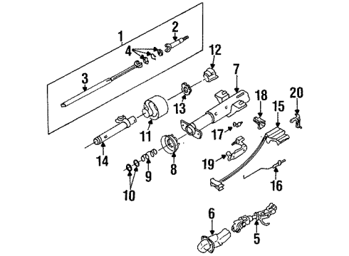 1995 Oldsmobile Cutlass Supreme Gear Shift Assembly Diagram for 26043790