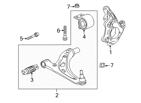 2018 Buick Enclave Front Suspension, Lower Control Arm, Ride Control, Stabilizer Bar, Suspension Components Diagram