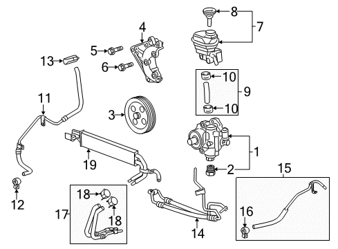2012 Cadillac CTS Power Steering Pump Diagram for 20806165