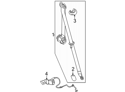 2023 Cadillac Escalade ESV Second Row Seat Belts Diagram
