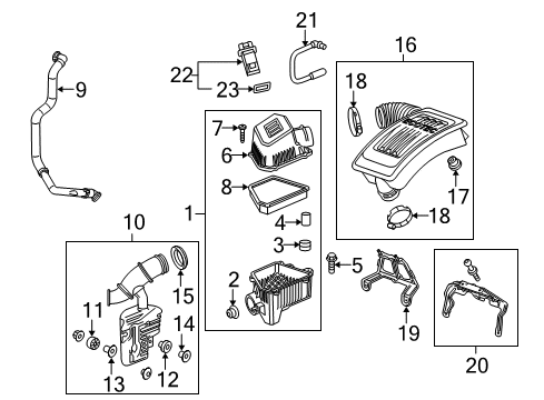 2010 GMC Terrain Air Cleaner Assembly Diagram for 84040481