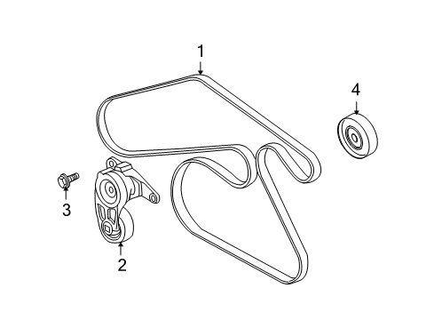 2008 GMC Acadia Belts & Pulleys Diagram