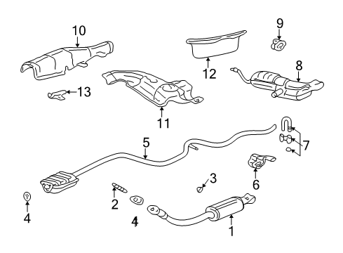 2002 Pontiac Grand Am Converter & Pipe Stud Diagram for 10160364