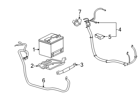 2009 Buick LaCrosse Battery Cable Diagram for 88987152