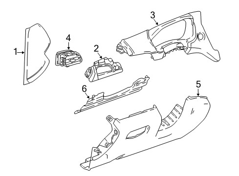 2021 Chevy Traverse Cluster Bezel, Driver Side Diagram for 84300332