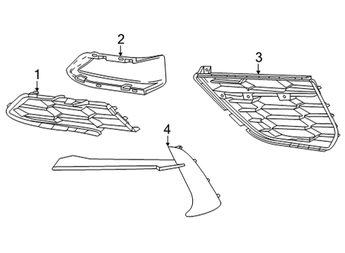 2021 Chevy Corvette Grille & Components Diagram