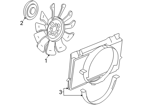 2004 Hummer H2 Fan Shroud Diagram for 15183154