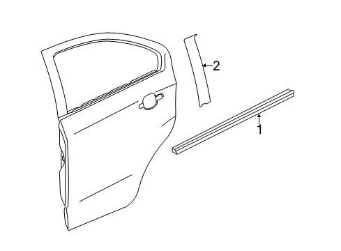 2014 Chevy Sonic Exterior Trim - Rear Door Diagram