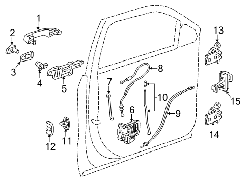 2017 Chevy Suburban Front Door - Lock & Hardware Diagram