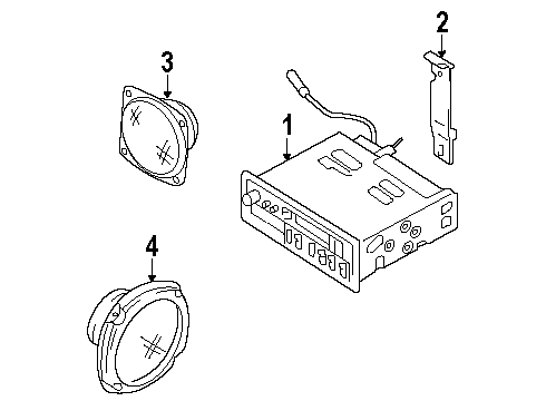 1998 Chevy Tracker Radio Mount Bracket Diagram for 30001477