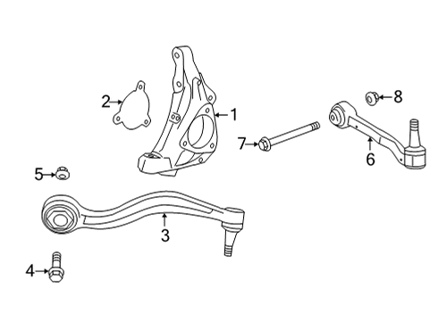 2023 Cadillac CT5 Front Suspension Components Diagram
