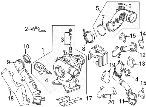 2012 GMC Sierra 2500 HD Turbocharger, Engine Diagram 2 - Thumbnail