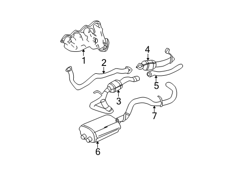 2006 Cadillac Escalade ESV Exhaust Components, Exhaust Manifold Diagram