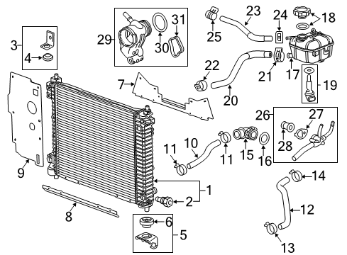 2010 Cadillac SRX Radiator & Components Diagram 2 - Thumbnail