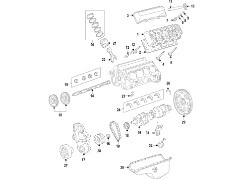 2001 Chevy Express 2500 Timing Gear Set Diagram for 14022652