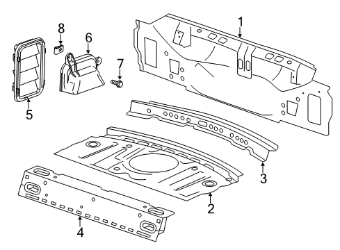 2013 Cadillac ATS Rear Body Diagram