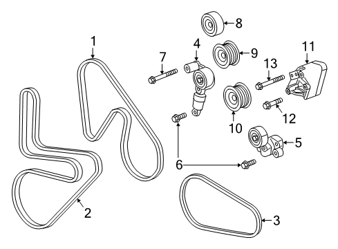 2017 Cadillac CTS Serpentine Belt Diagram for 12664598
