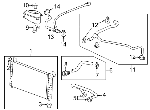 2019 Chevy Silverado 3500 HD Radiator & Components Diagram