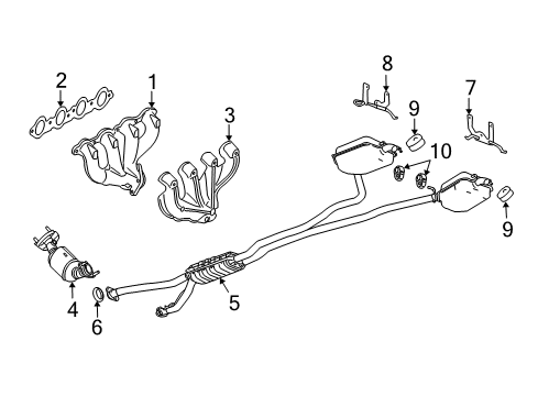 2005 Cadillac CTS Exhaust Components Diagram