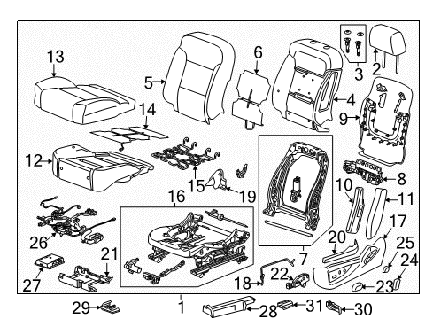 2015 Chevy Silverado 2500 HD Seat Back Pad, Front Diagram for 23274945