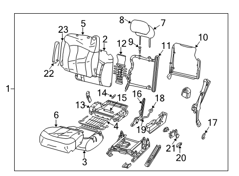 2002 Chevy Silverado 1500 Seat Cover, Driver Side Diagram for 12476958