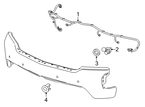 2019 Chevy Silverado 1500 LD Electrical Components - Front Bumper Diagram