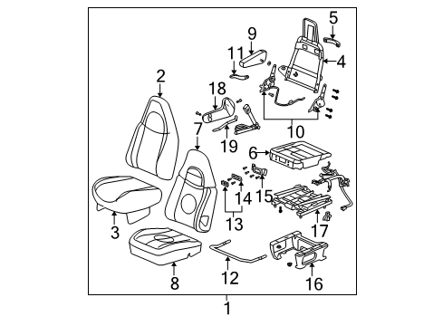 2007 Chevy Express 3500 Front Seat Components Diagram