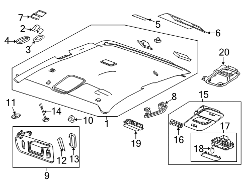 2019 Chevy Colorado Grip Handle, Rear Passenger Side Diagram for 23473622