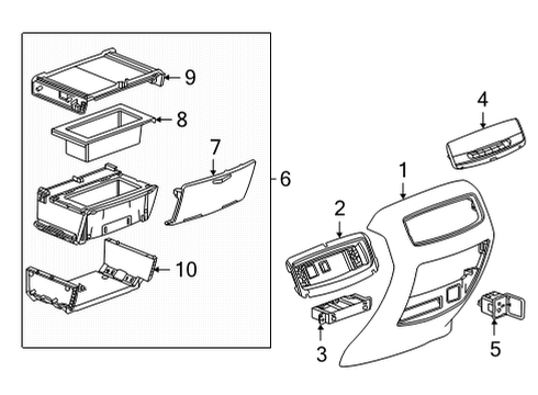 2021 Cadillac Escalade Center Console Diagram 5 - Thumbnail