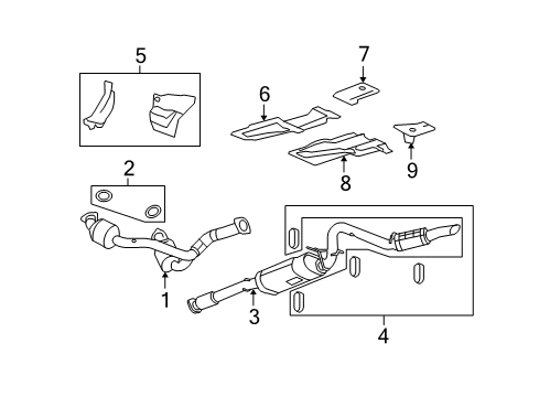 2007 Cadillac Escalade EXT Exhaust Components Diagram