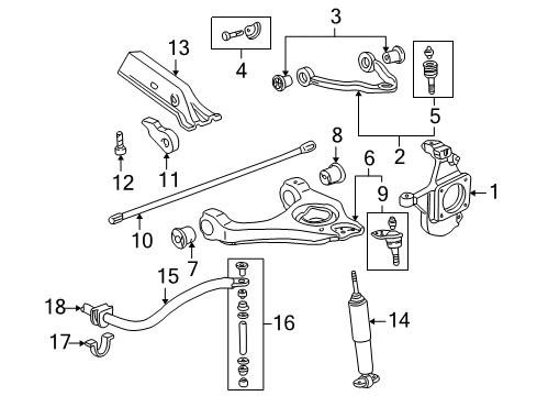 2005 Hummer H2 Lower Control Arm, Driver Side Diagram for 20832024