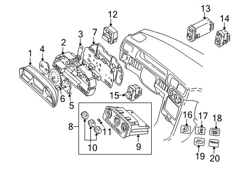 Stud, Radiator And Front End Tie Diagram for 11609731