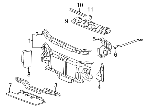 2018 Chevy Express 2500 Radiator Support Diagram