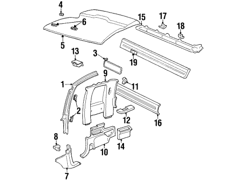 1990 GMC C2500 Interior Trim - Cab Diagram 3 - Thumbnail