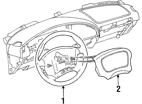 1999 Oldsmobile Cutlass Steering Column, Steering Wheel Diagram 3 - Thumbnail