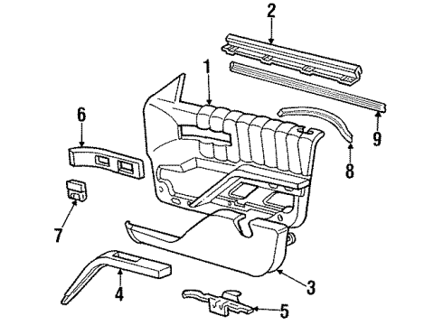 1994 Chevy Lumina Interior Trim - Front Door Diagram