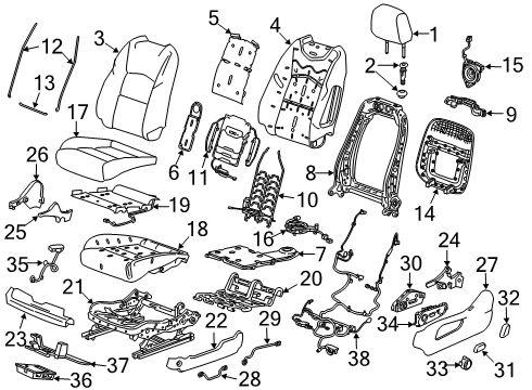 2021 Cadillac XT4 Power Seats Diagram 3 - Thumbnail