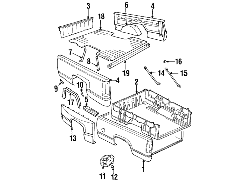 1990 Chevy C3500 Shield, Driver Side Diagram for 15530913