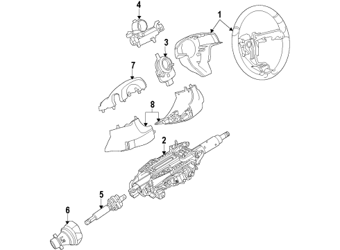 2009 Cadillac CTS Steering Column Diagram for 20964383