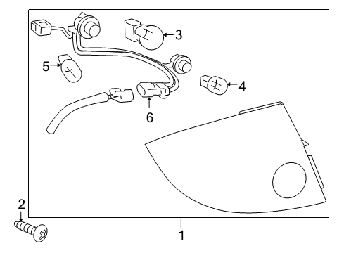 2006 Chevy Cobalt Tail Lamp Assembly, Driver Side Diagram for 22751401