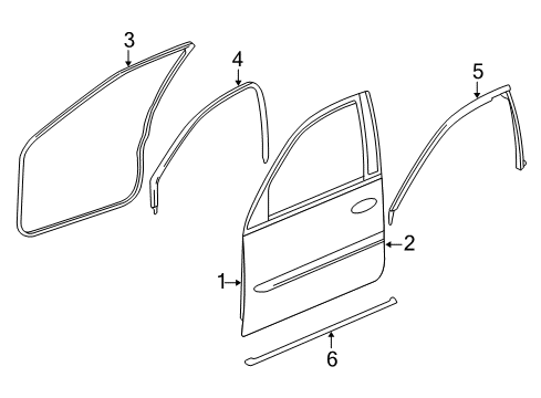 2003 Cadillac CTS Front Door Diagram