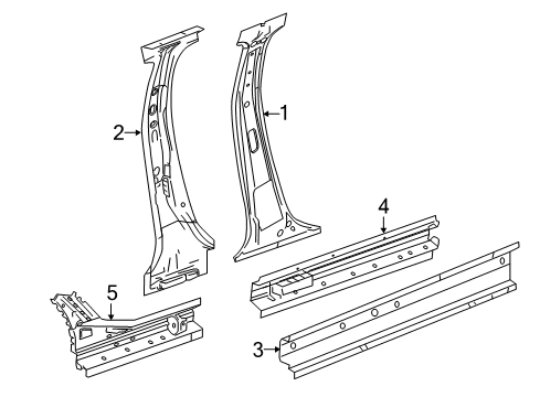 2013 Chevy Spark Center Pillar & Rocker Diagram